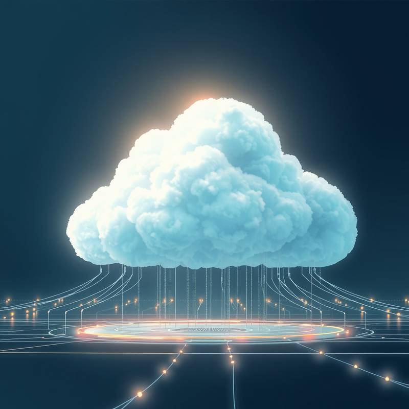 An illustration of cloud infrastructure, representing the Cloud Computing Fundamentals course.