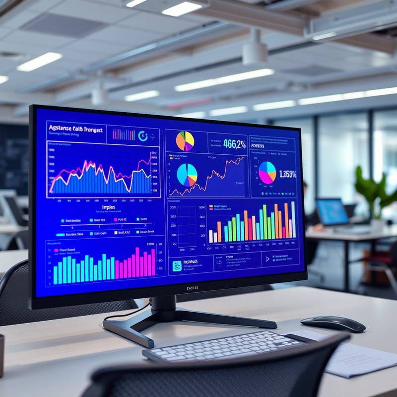 Digital marketing course image with graphs and charts.
