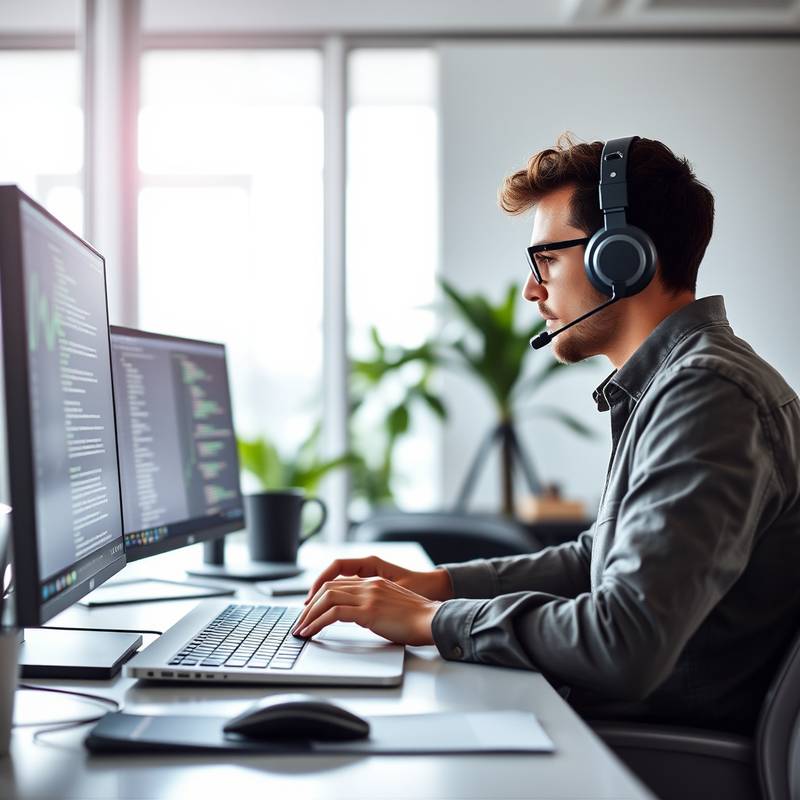 Image of a web developer working on code, representing the Full-Stack Web Development course.